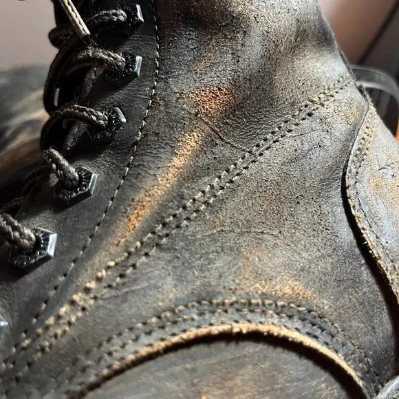 Rhino Distressed Leather Lace Up Packer Boots US 8 Grunge Hobo Combat Western